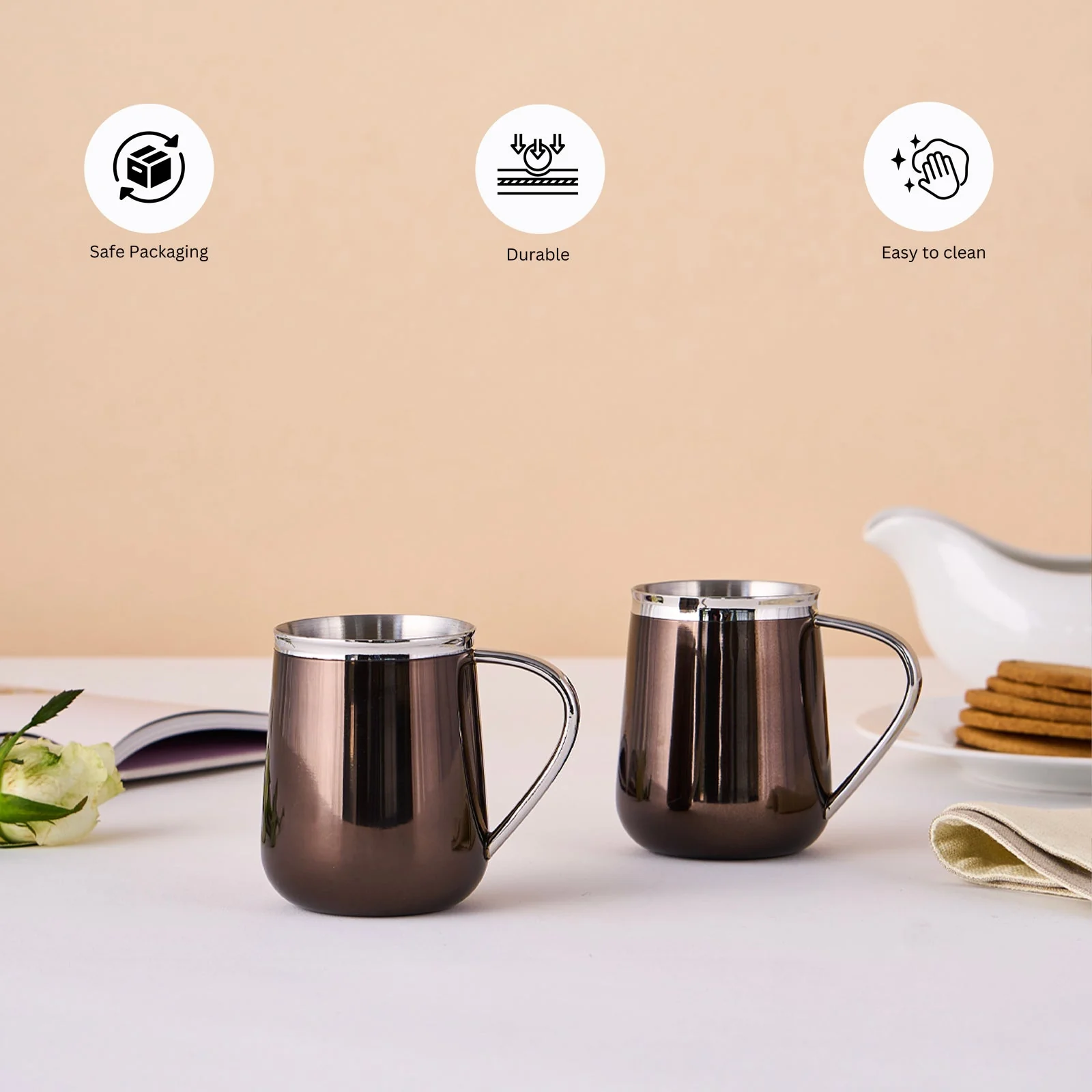 Art Deco Mug | Set of 2 | Bronze - Image 8