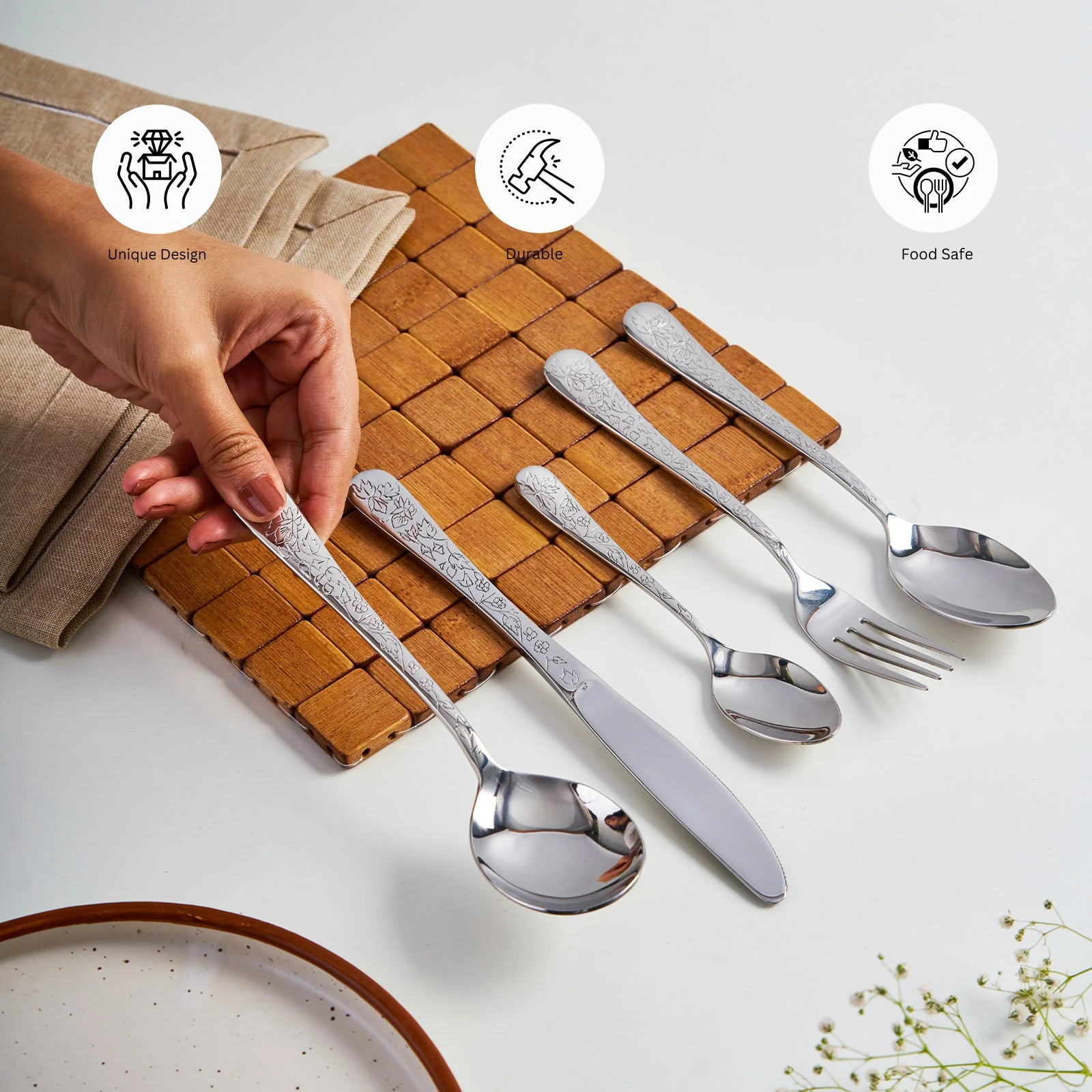Rose Quartz Cutlery | Set of 30 - Image 6