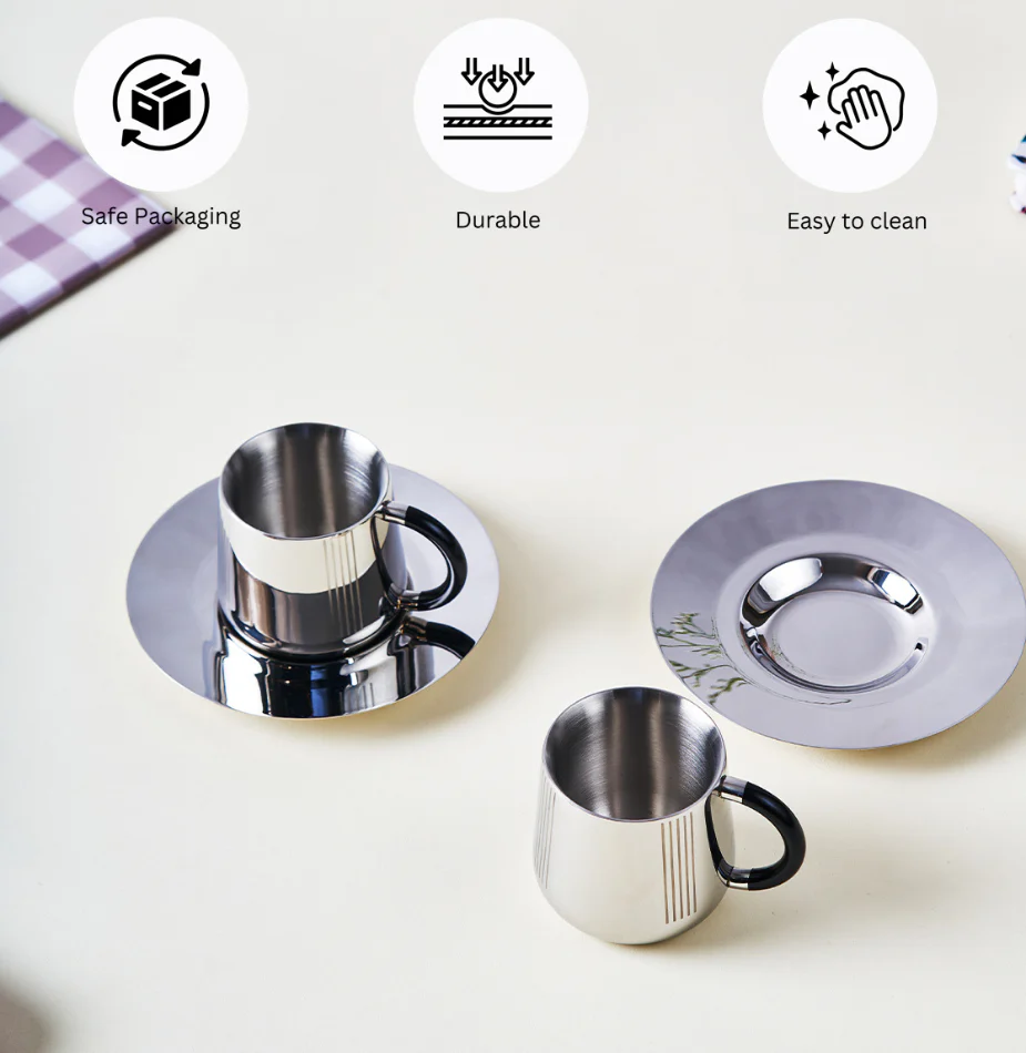 Deco Cup & Saucer | Luxury Cup Set of 2 - Image 12
