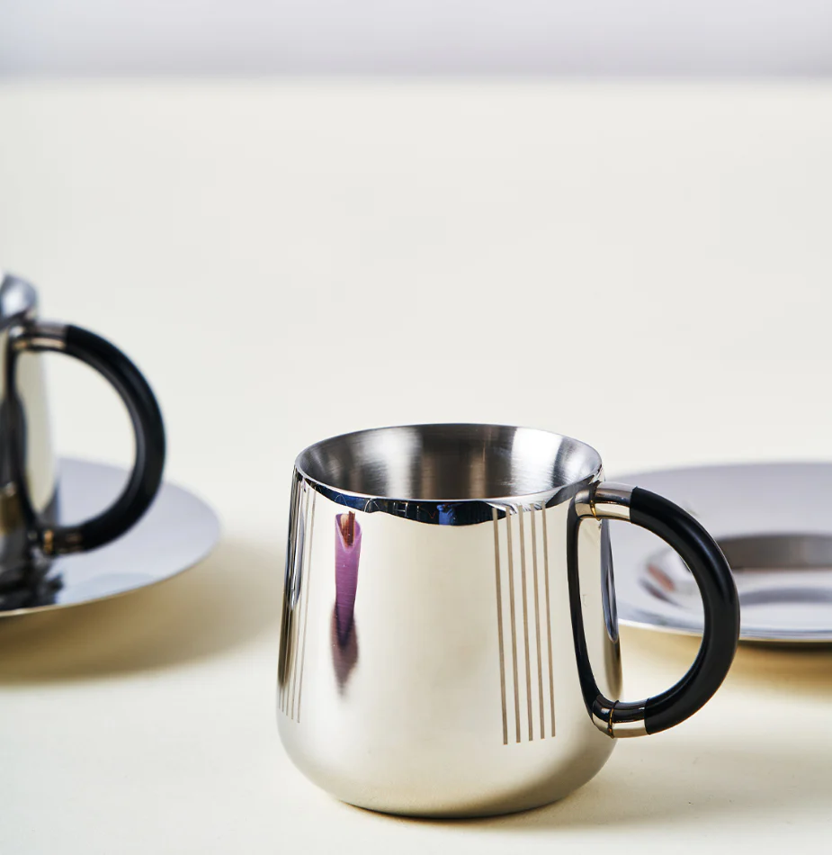 Deco Cup & Saucer | Luxury Cup Set of 2 - Image 4
