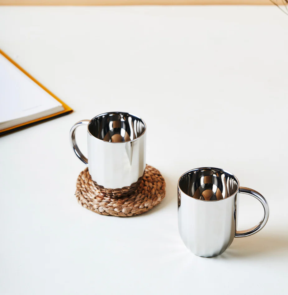 Dome Luxury Stainless Steel Coffee Mugs | Set of 2 - Image 5