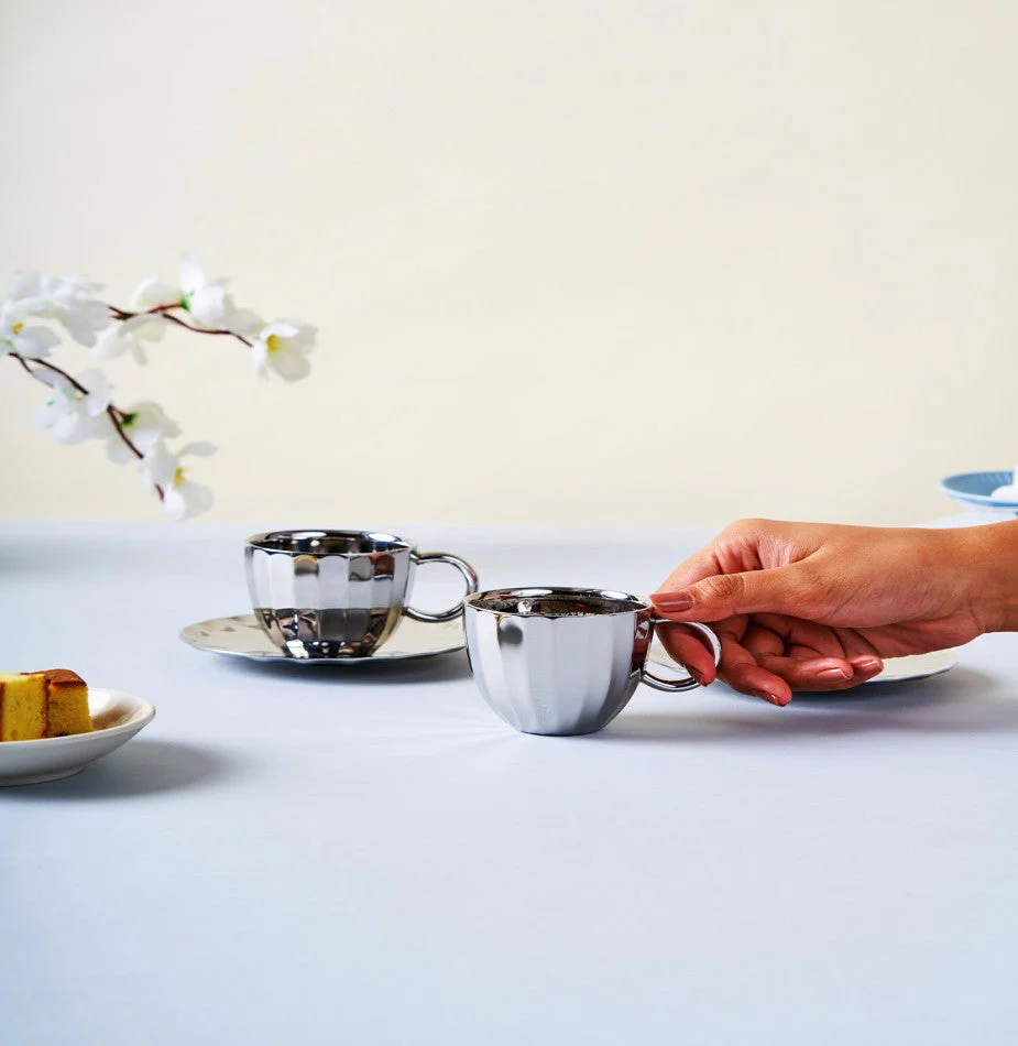 Dome Cup & Saucer | Luxury Cup Set of 2 - Image 3