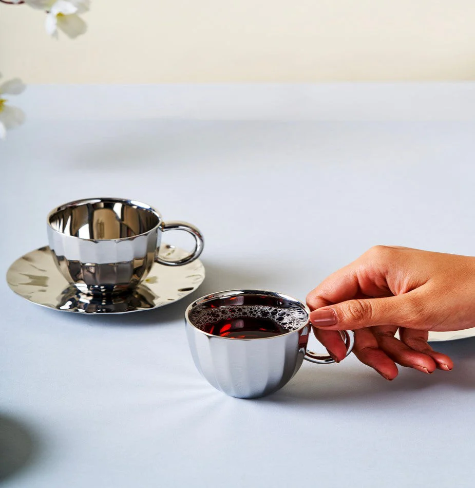 Dome Cup & Saucer | Luxury Cup Set of 2 - Image 4