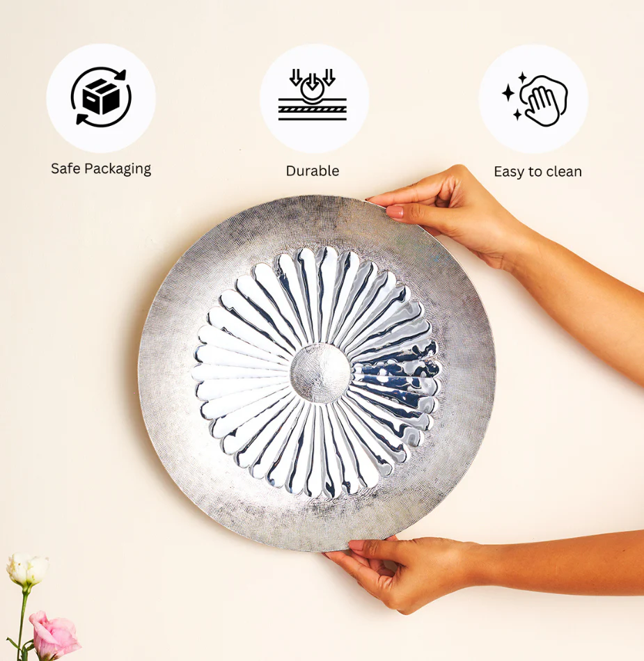Flower Platter with Hammer Decorative | Large - Image 9