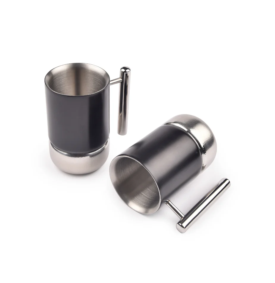Fluted Luxury Stainless Steel Coffee Mugs | Set of 2 - Image 3