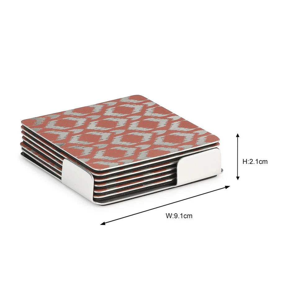Ikat Coaster Pink | Set of 6 - Image 16