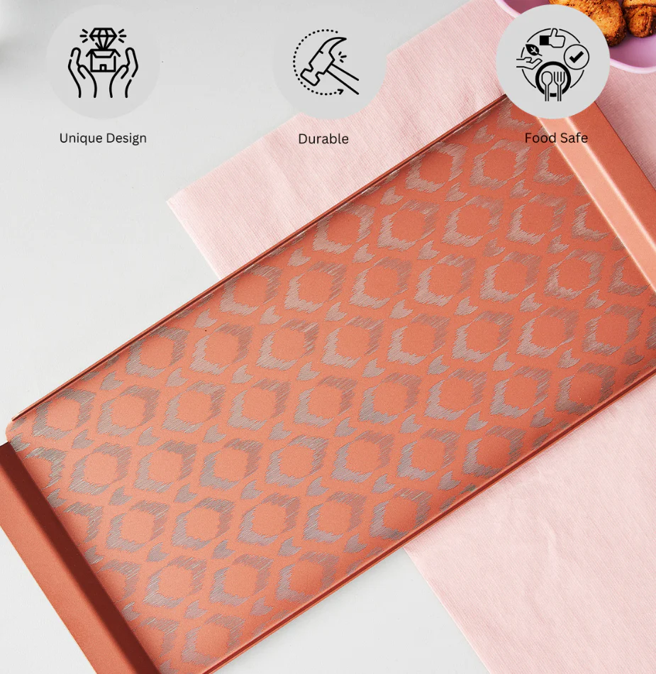 Ikat Serving Tray Pink | Large - Image 11