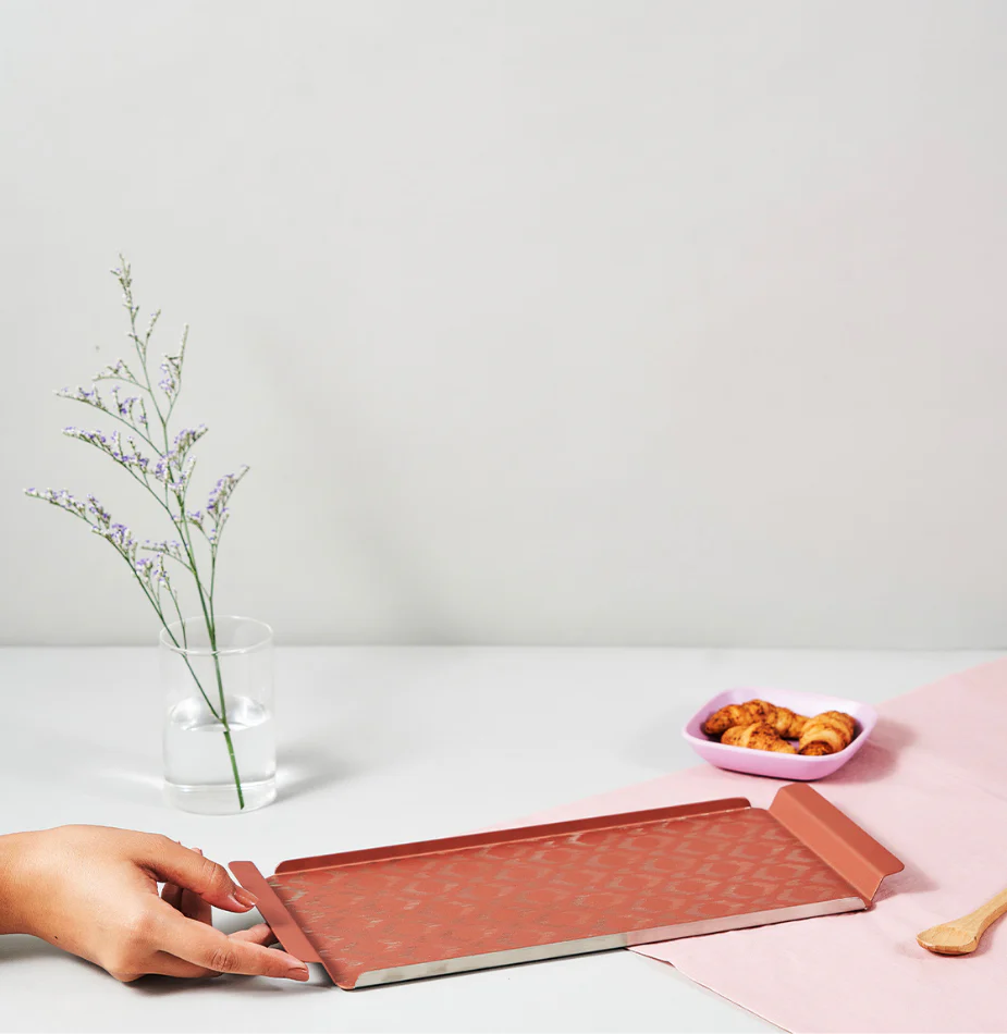 Ikat Serving Tray Pink | Large - Image 6