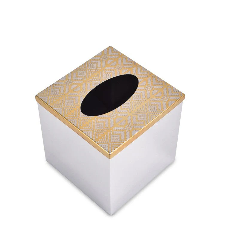 Inline Cube Tissue Box | Gold - Image 3
