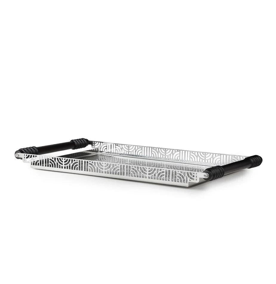 Lattice Designer Serving Tray with Wooden Handles - Image 4