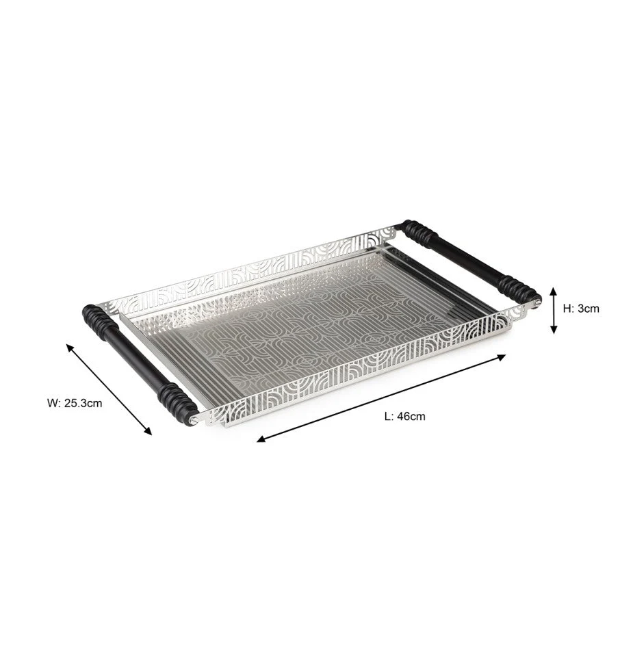 Lattice Designer Serving Tray with Wooden Handles - Image 5
