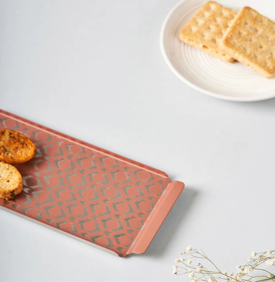Pink Ikat Designer Serving Tray – Small & Stylish - Image 11