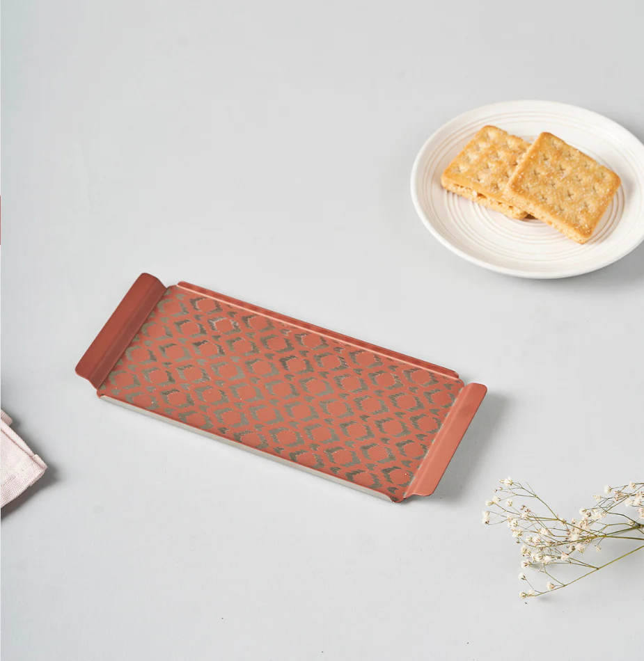Pink Ikat Designer Serving Tray – Small & Stylish - Image 6