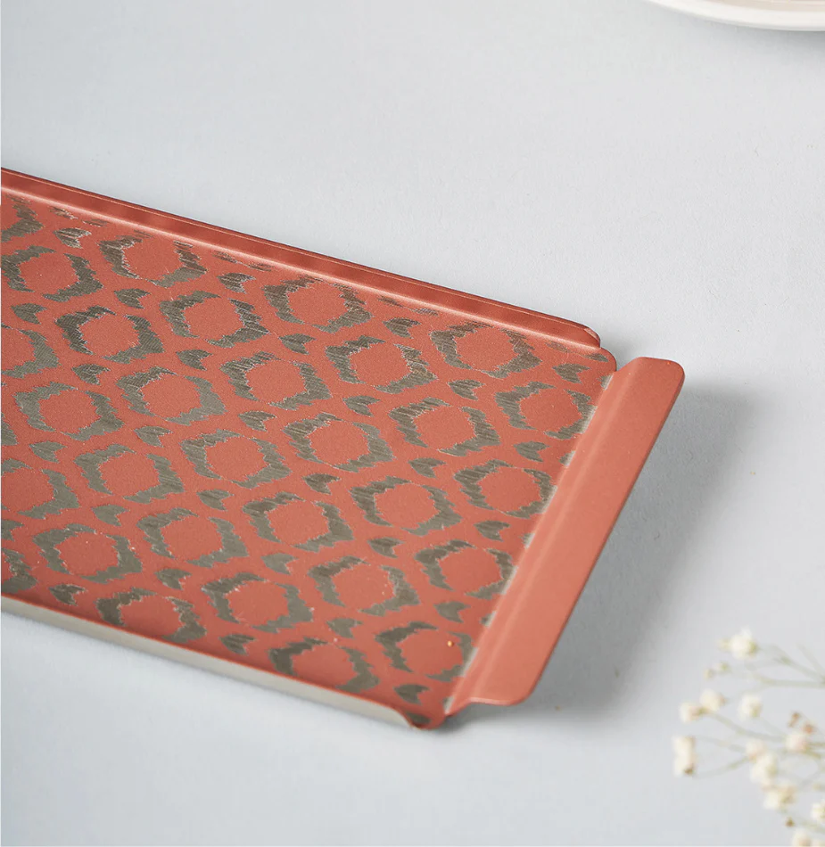 Pink Ikat Designer Serving Tray – Small & Stylish - Image 8