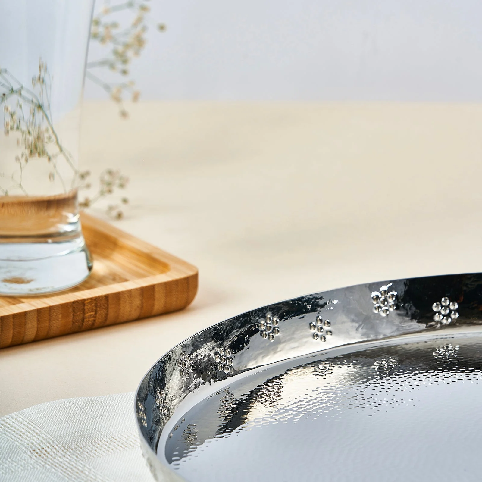 Polka Thali With Texture & Flower Dots - Image 5