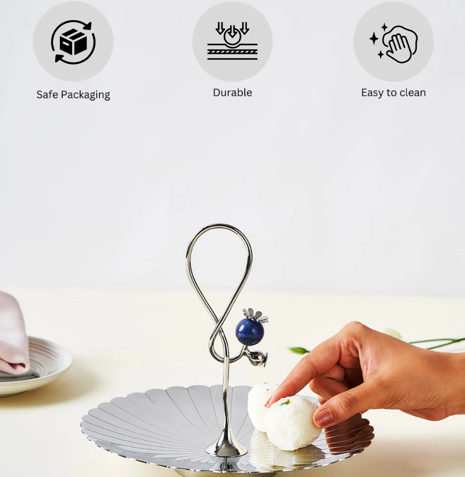 Poppy Pole Platter with Lapiz Lazuli Stone | Small - Image 11