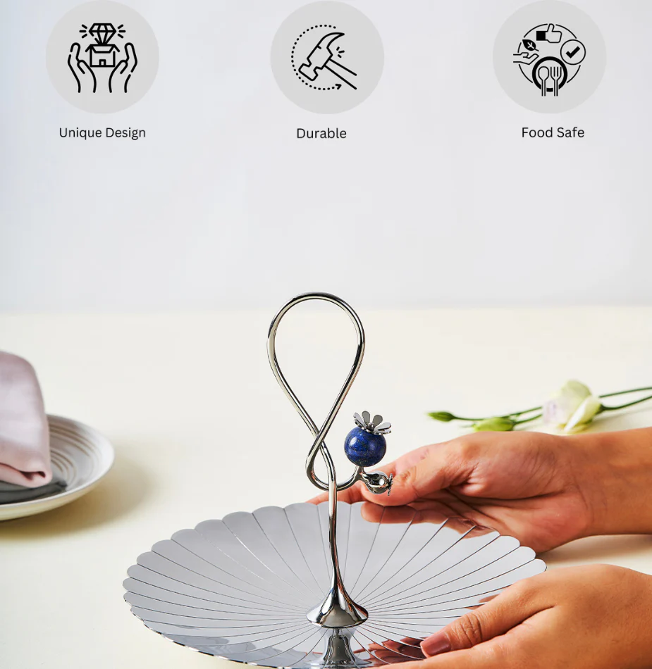 Poppy Pole Platter with Lapiz Lazuli Stone | Small - Image 12