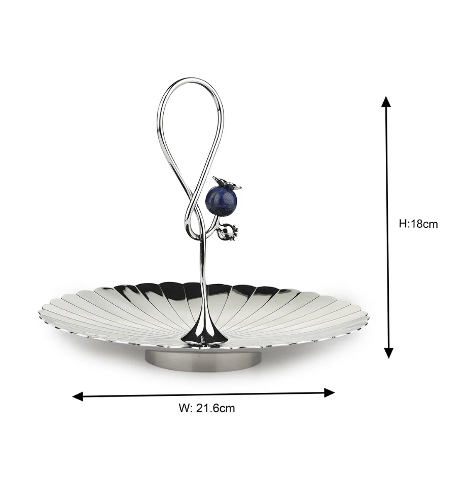 Poppy Pole Platter with Lapiz Lazuli Stone | Small - Image 13