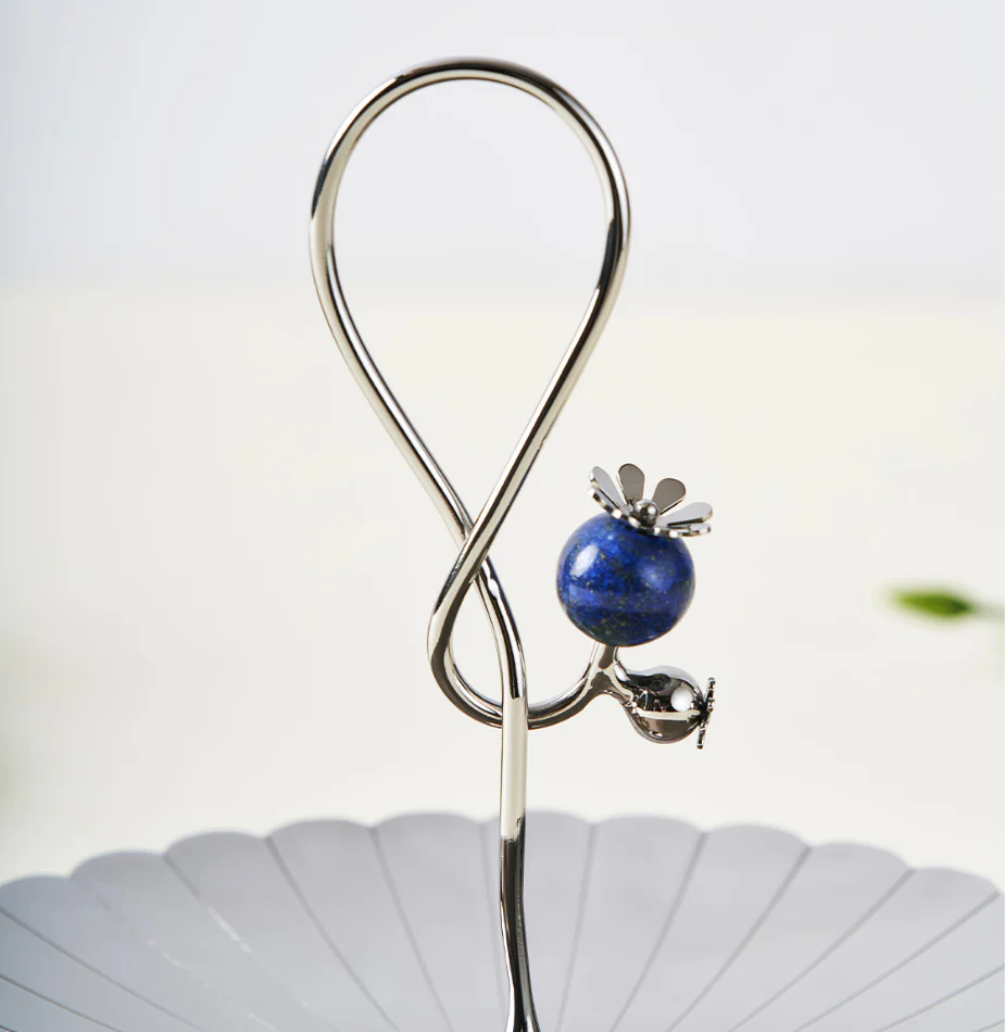 Poppy Pole Platter with Lapiz Lazuli Stone | Small - Image 5