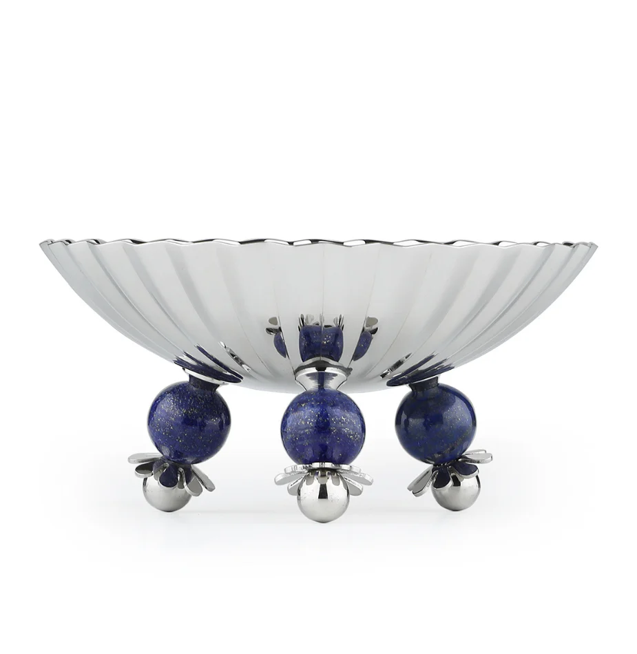 Poppy Nut Bowl with Lapiz Lazuli Stone - Image 3