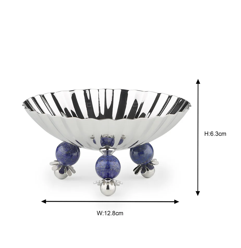 Poppy Nut Bowl with Lapiz Lazuli Stone - Image 7