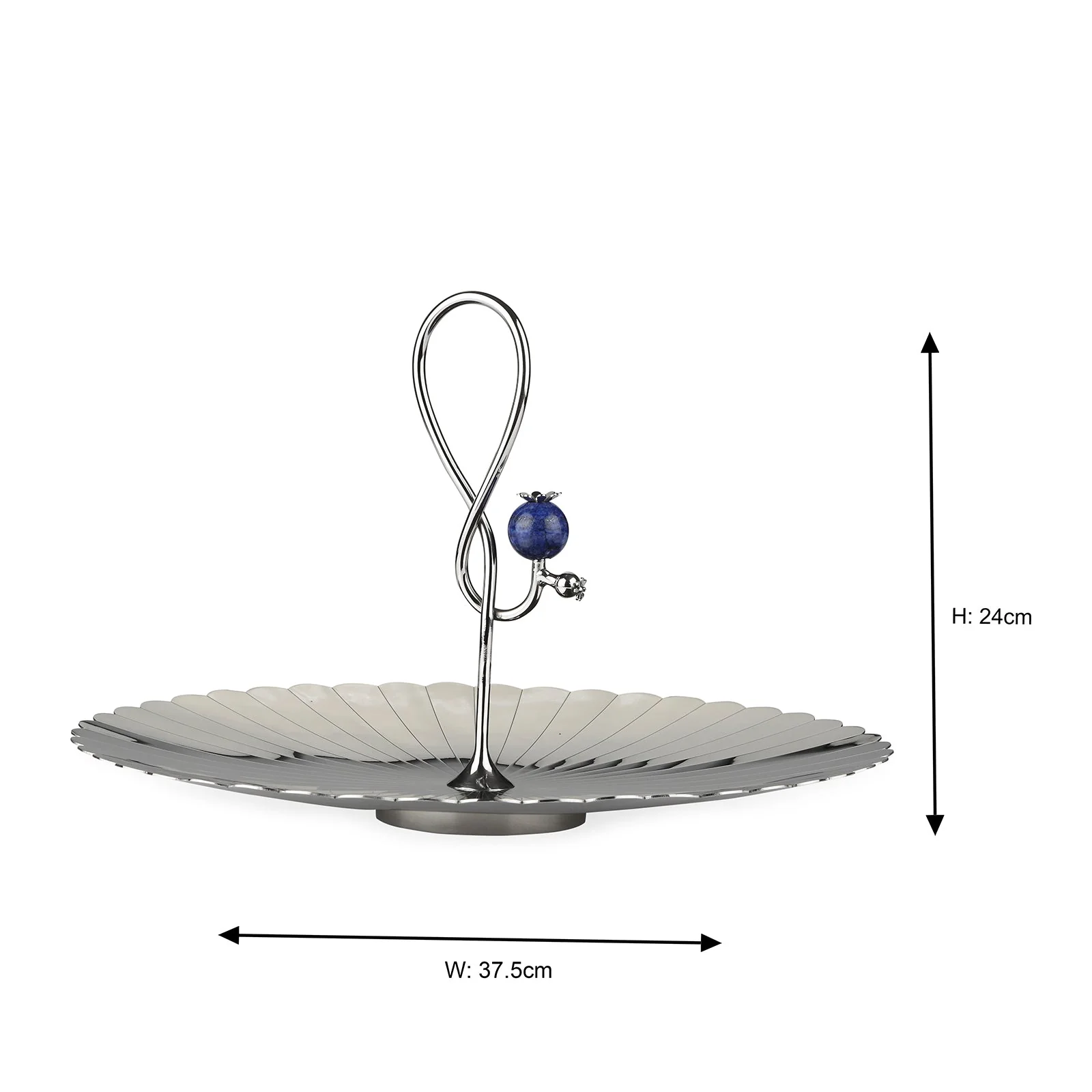 Poppy Pole Large Platter with Lapiz Lazuli Stone - Image 4
