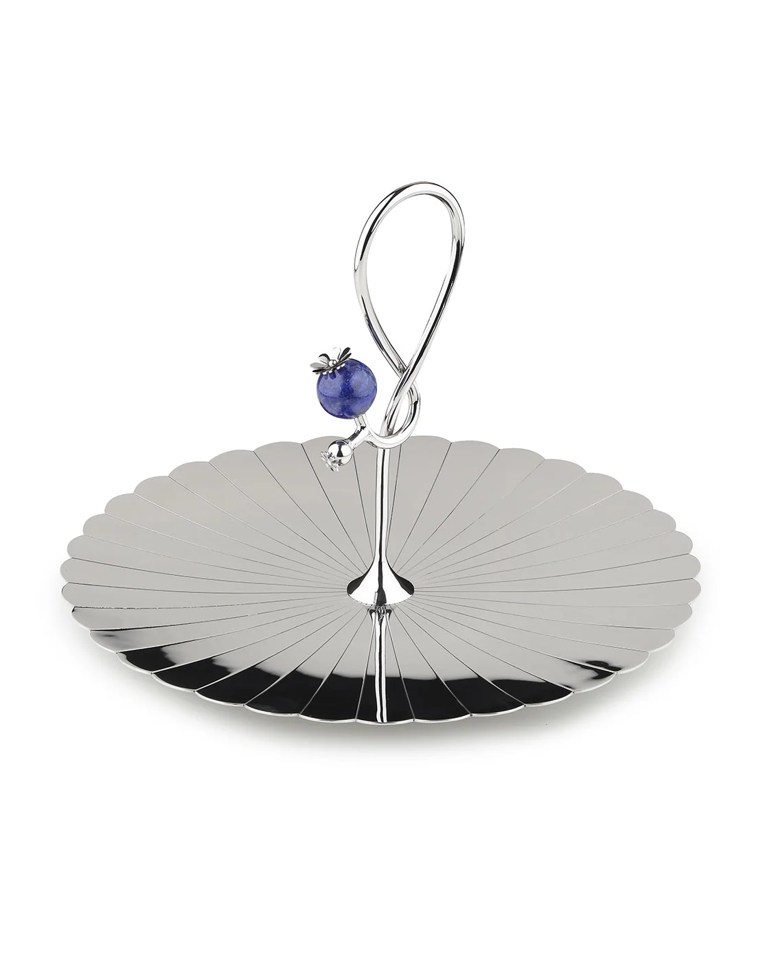 Poppy Pole Platter with Lapiz Lazuli Stone | Medium - Image 4