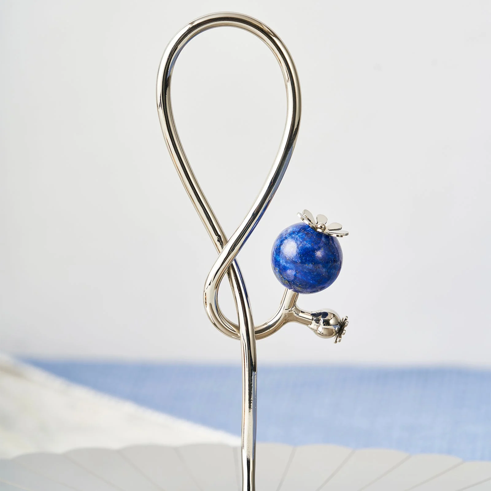 Poppy Pole Platter with Lapiz Lazuli Stone | Medium - Image 6