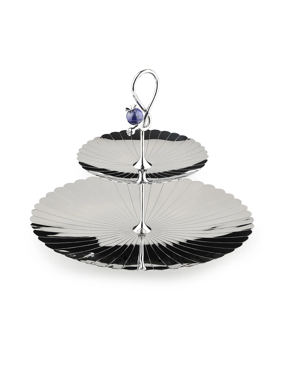 Poppy Pole 2 Tier Platter with Lapiz Lazuli Stone - Image 3