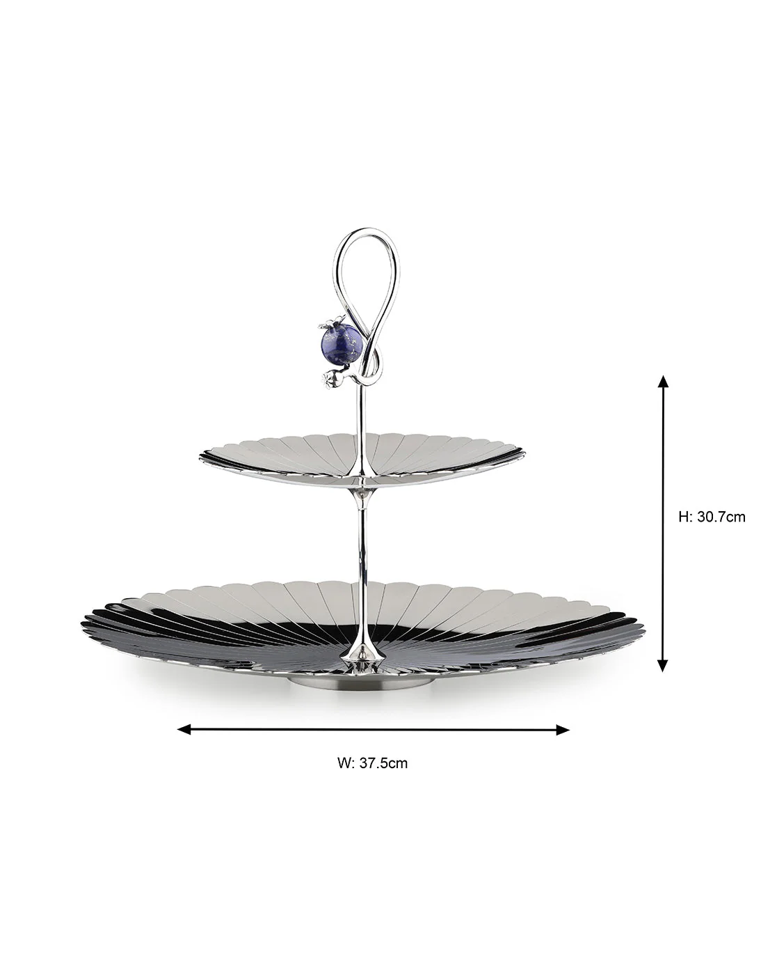 Poppy Pole 2 Tier Platter with Lapiz Lazuli Stone - Image 8