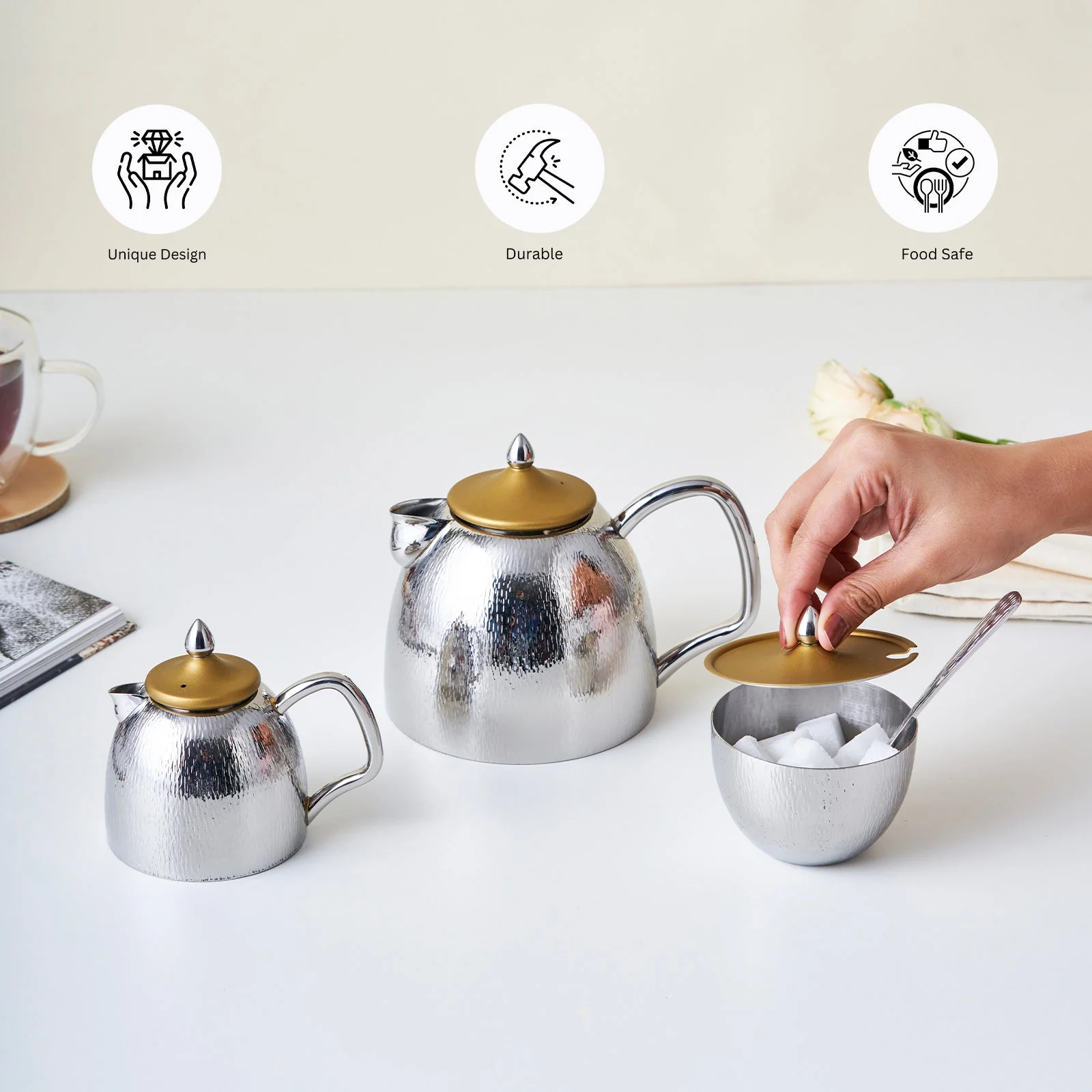 Rainessance Tea Set For Everyday | Gold - Image 12