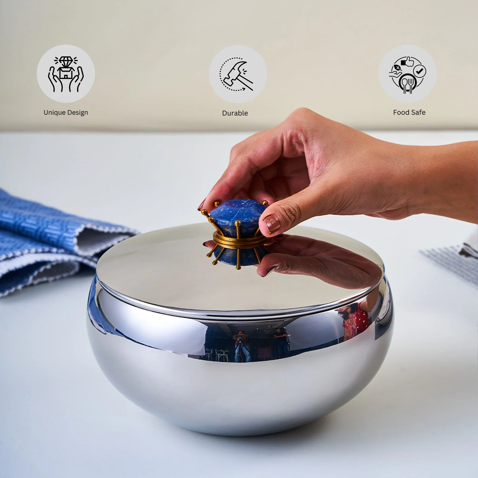 Royal Lapiz Stainless Steel Serving Bowl – Medium - Image 10